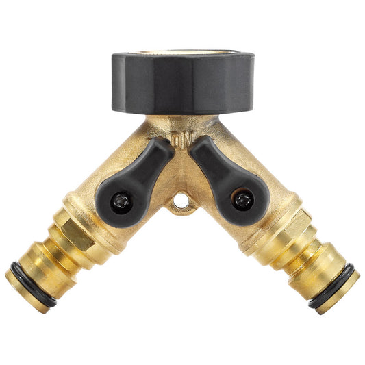 Draper Brass Double Tap Connector with Flow Control, 3/4" DRA-36228