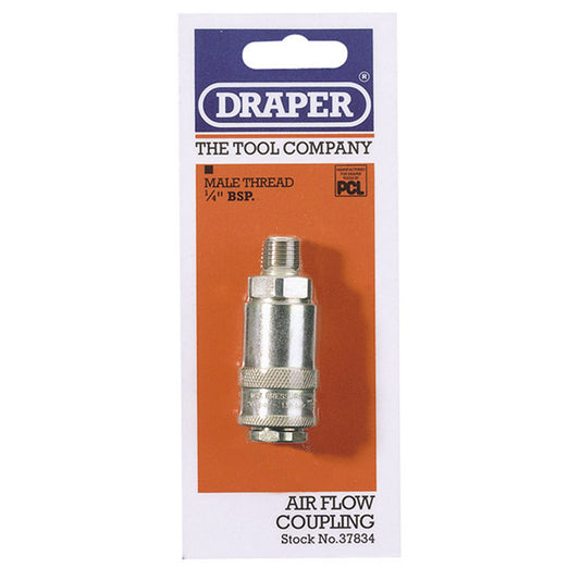 Draper 1/4" Male Thread PCL Tapered Airflow Coupling DRA-37834