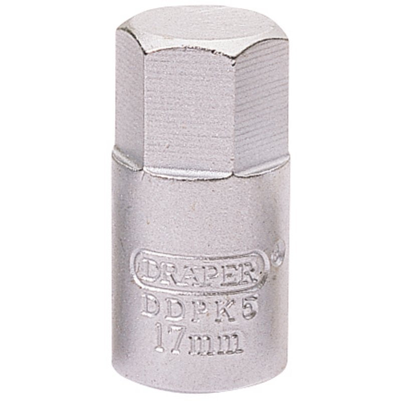 Draper Hexagon Drain Plug Key, 3/8 Sq. Dr., 17mm DRA-38323
