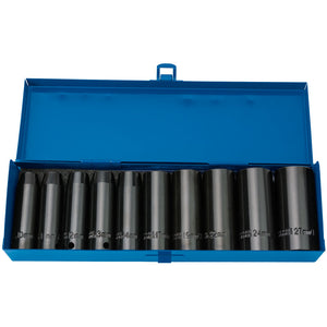 Draper HI-TORQ® ; Metric Deep Impact Socket Set, 1/2" Sq. Dr. (10 Piece) DRA-38369