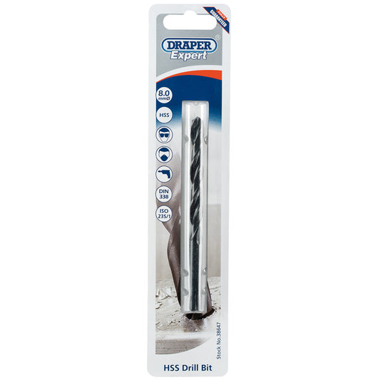 Draper HSS Drill Bit, 8.0mm DRA-38647