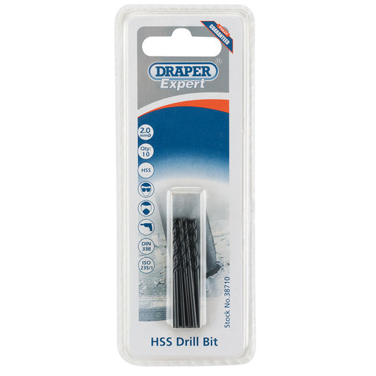 Draper HSS Drill Bit, 2.0mm (Pack of 10) DRA-38710