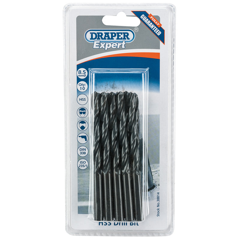 Draper HSS Drill Bit, 8.5mm (Pack of 10) DRA-38814