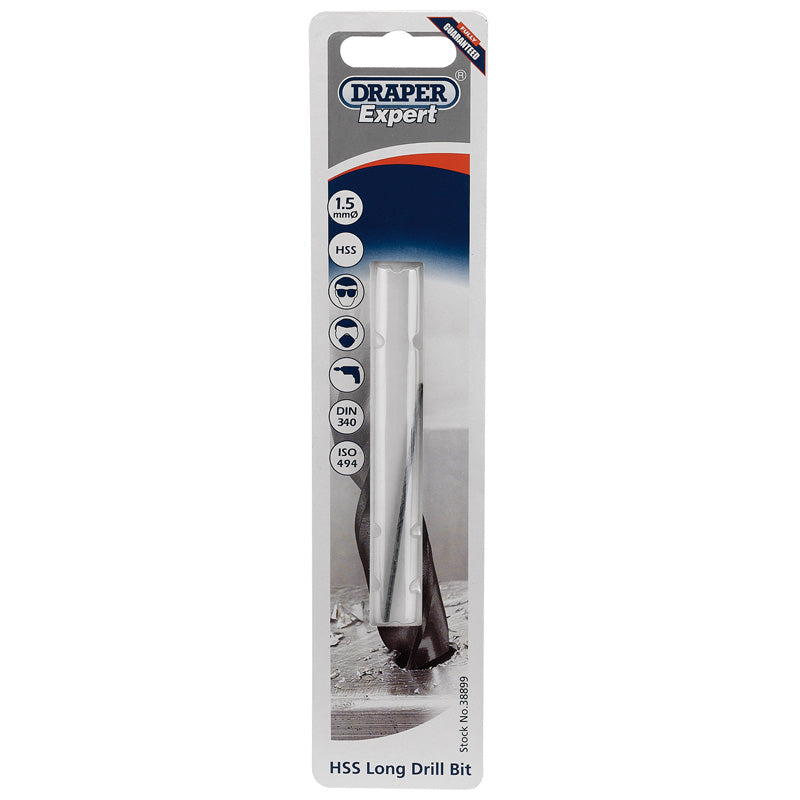 Draper HSS Extra Long Drill Bit, 1.5 x 70mm DRA-38899