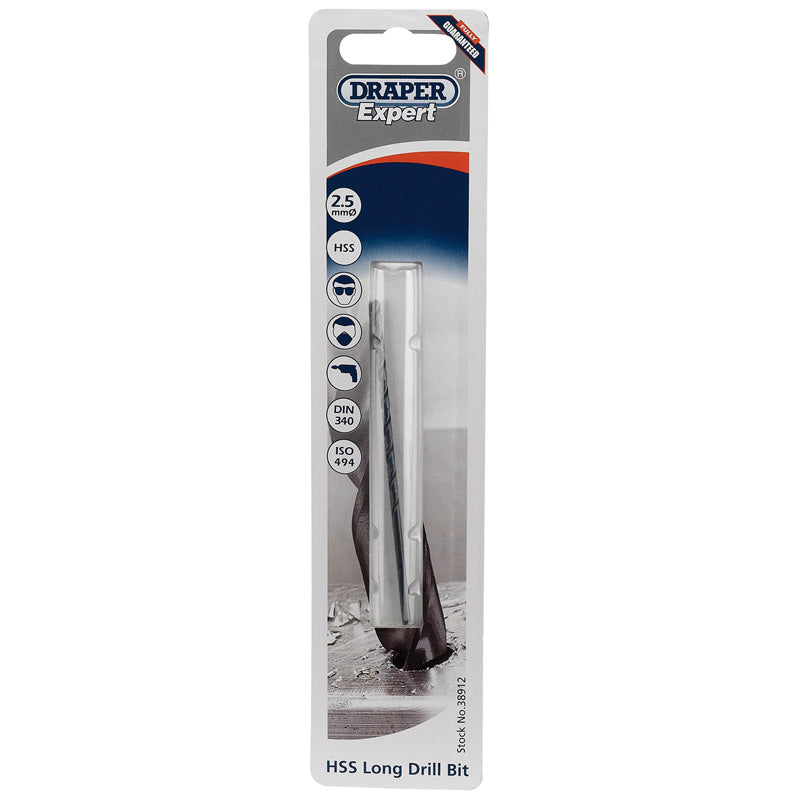 Draper HSS Extra Long Drill Bit, 2.5 x 100mm DRA-38912