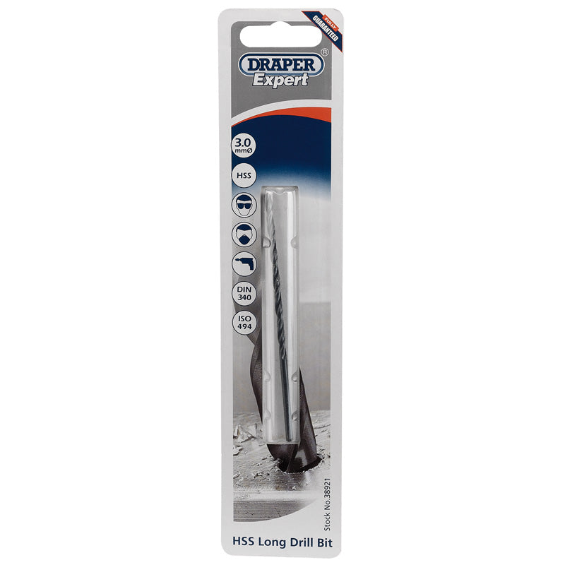 Draper HSS Extra Long Drill Bit, 3.0 x 100mm DRA-38921