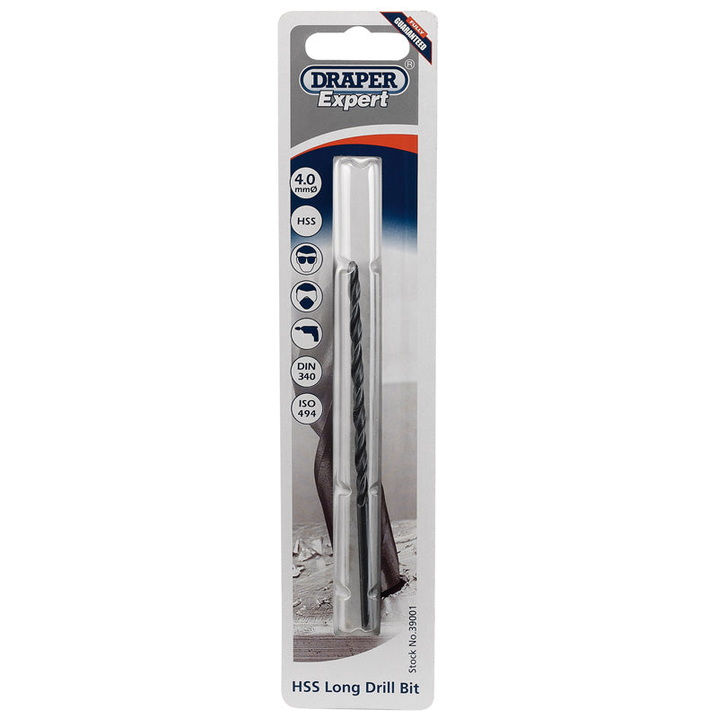 Draper HSS Extra Long Drill Bit, 4.0 x 119mm DRA-39001