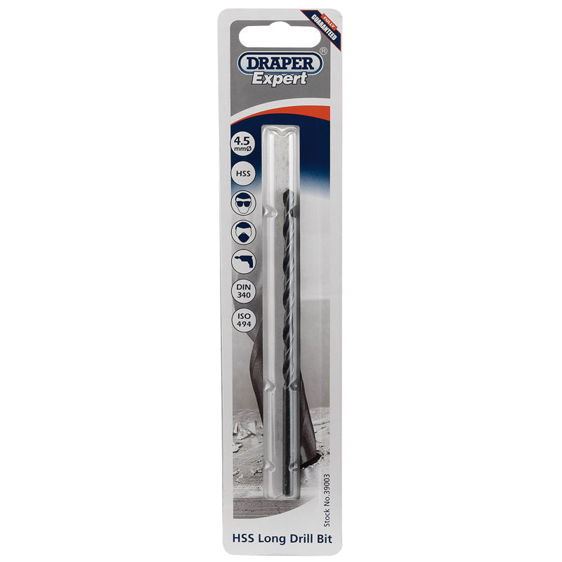 Draper HSS Extra Long Drill Bit, 4.5 x 126mm DRA-39003