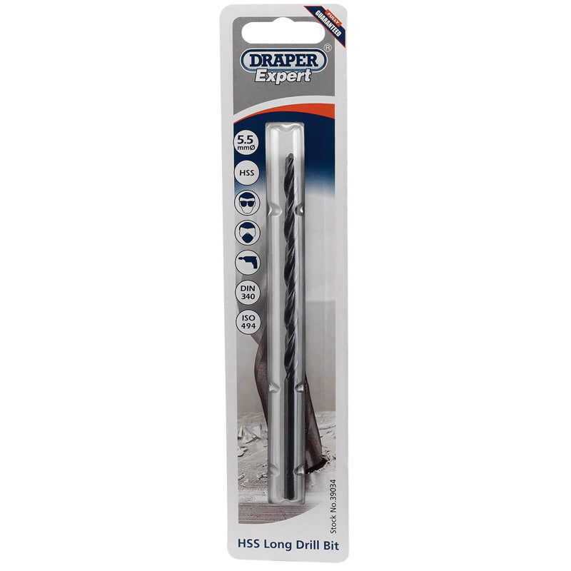 Draper HSS Extra Long Drill Bit, 5.5 x 139mm DRA-39034