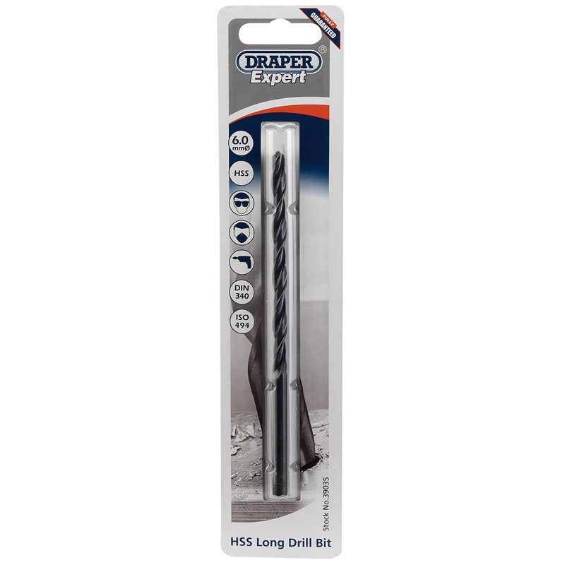Draper HSS Extra Long Drill Bit, 6.0 x 139mm DRA-39035
