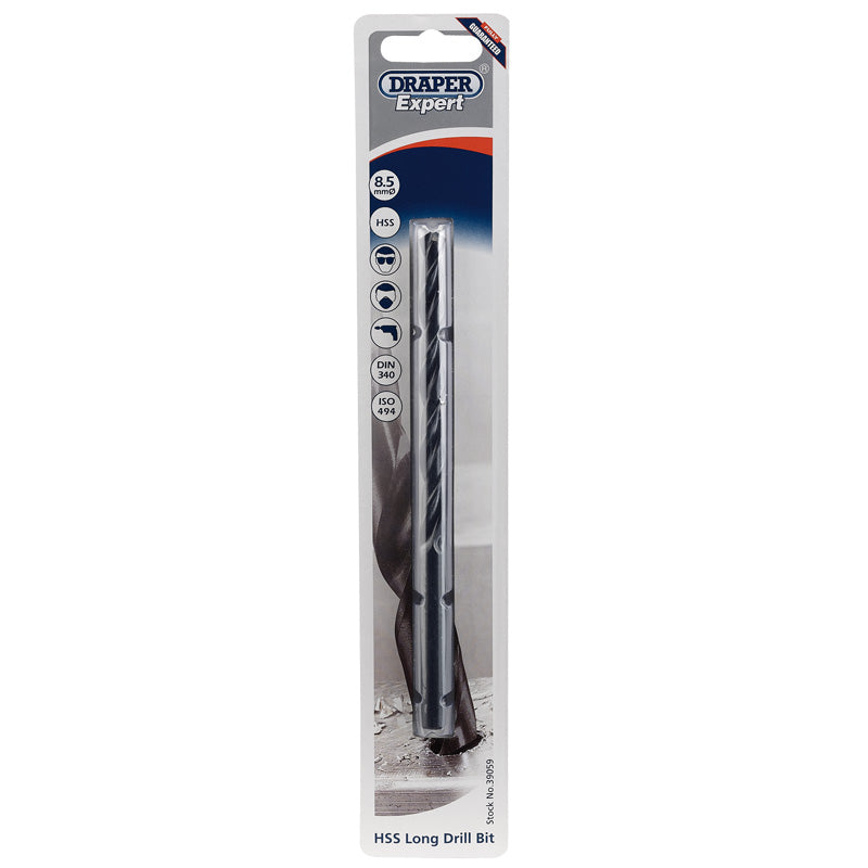 Draper HSS Extra Long Drill Bit, 8.5 x 165mm DRA-39059