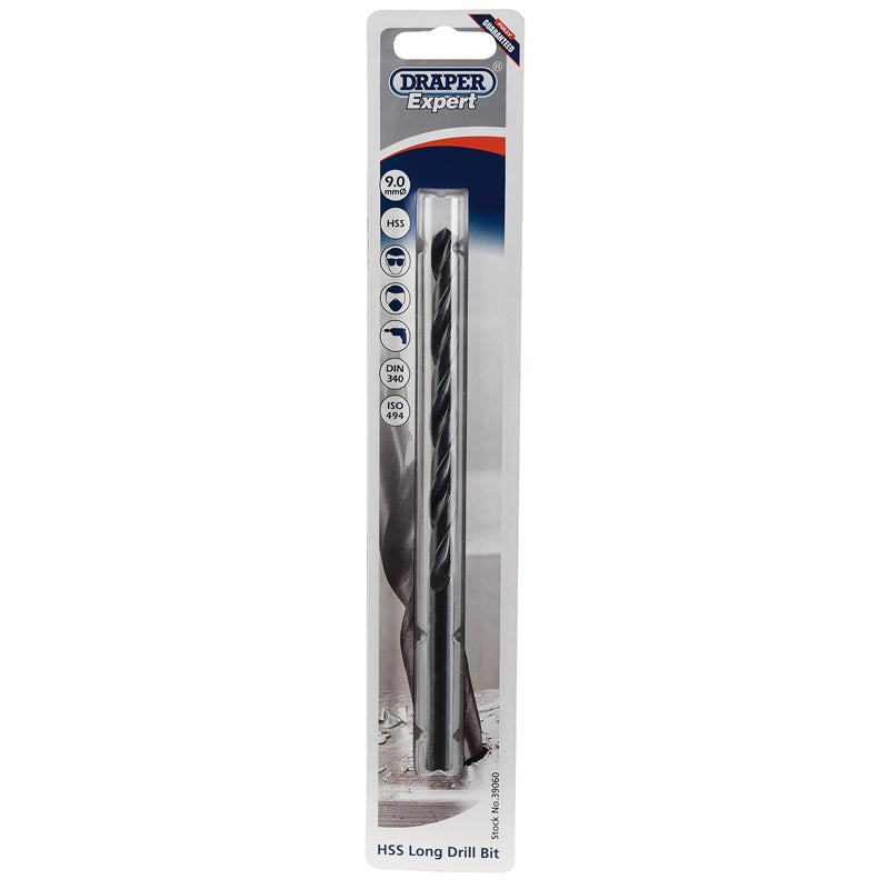 Draper HSS Extra Long Drill Bit, 9.0 x 170mm DRA-39060