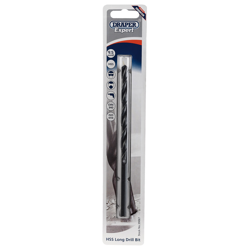 Draper HSS Extra Long Drill Bit, 9.5 x 175mm DRA-39067