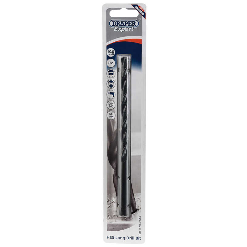 Draper HSS Extra Long Drill Bit, 10 x 184mm DRA-39068