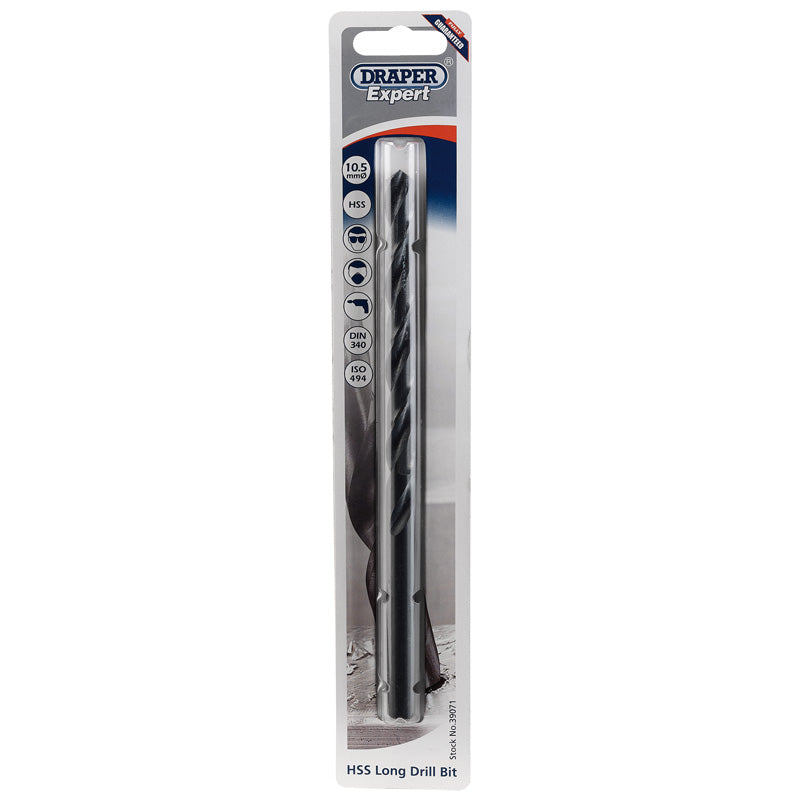 Draper HSS Extra Long Drill Bit, 10.5 x 184mm DRA-39071