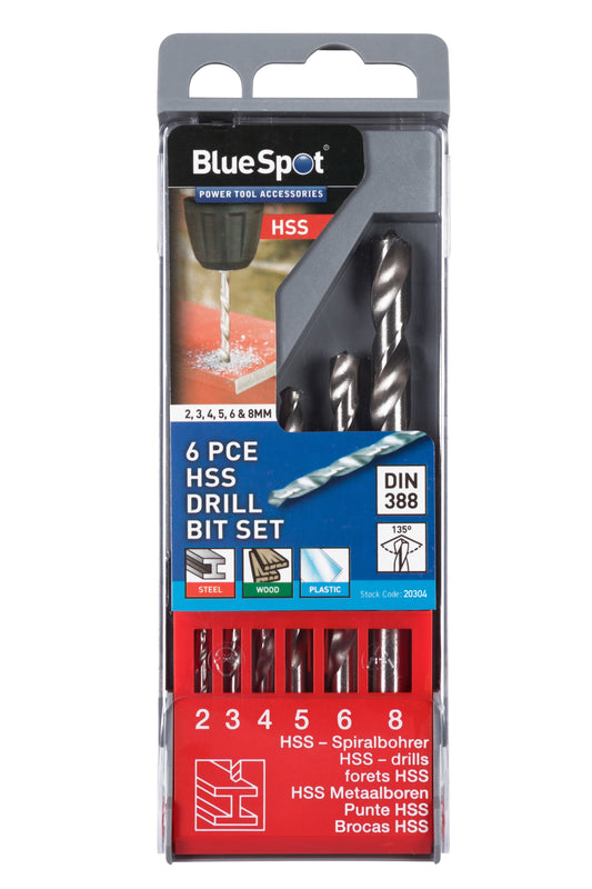 BlueSpot 6 PCE HSS Drill Bit Set (2 - 8mm) 20304