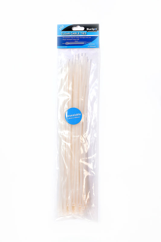 BlueSpot 50 PCE 4.8mm x 350mm White Cable Ties 40054
