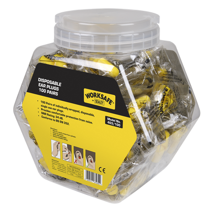 Sealey Disposable Ear Plugs - 100 Pairs 403/100