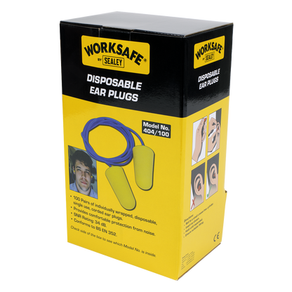 Sealey Disposable Ear Plugs Corded - Pack of 100 Pairs 404/100