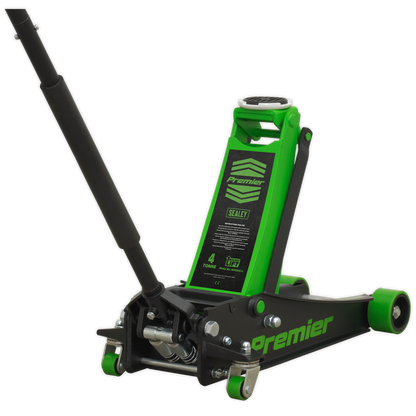 Sealey 4tonne Trolley Jack with Rocket Lift - Green 4040AG