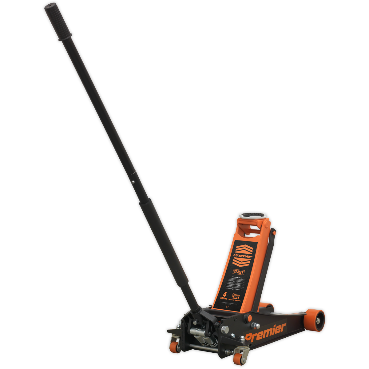 Sealey 4tonne Trolley Jack with Rocket Lift - Orange 4040AO