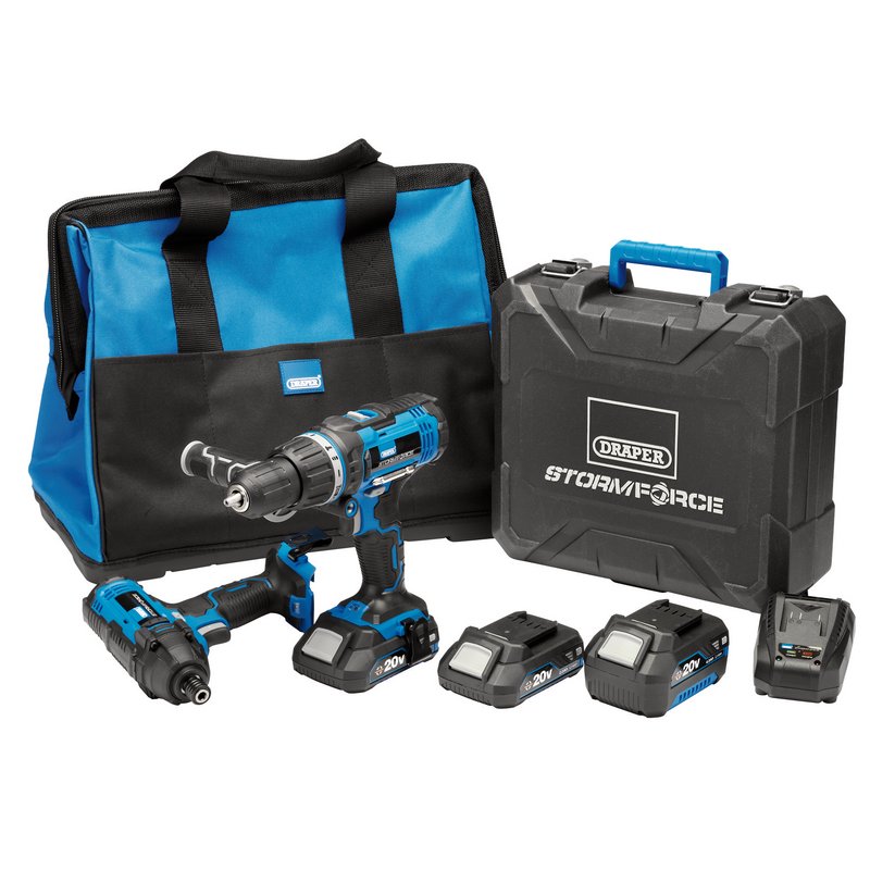 Draper Storm Force® ; 20V Cordless Impact Kit (7 Piece) DRA-40448