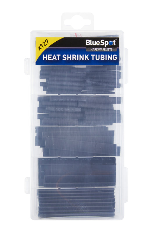 BlueSpot 127 PCE Assorted Black Heat Shrink Tubing Set 40508