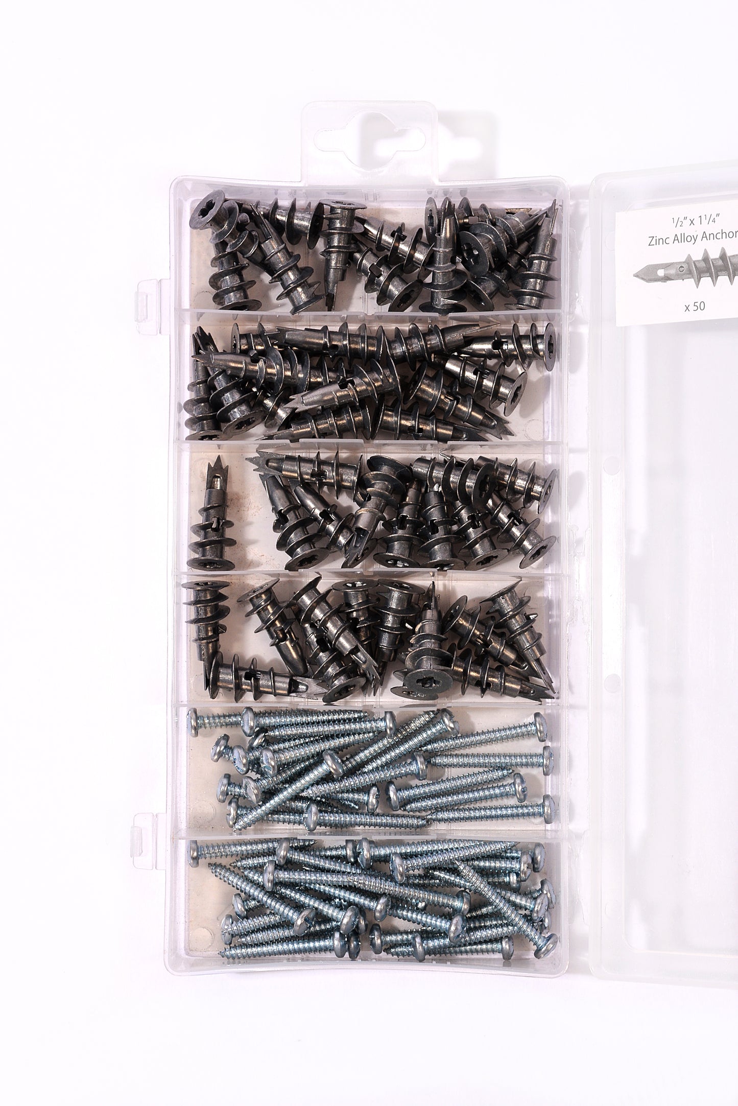 BlueSpot 100 PCE Assorted Metal Drywall Anchor And Screw Set 40572