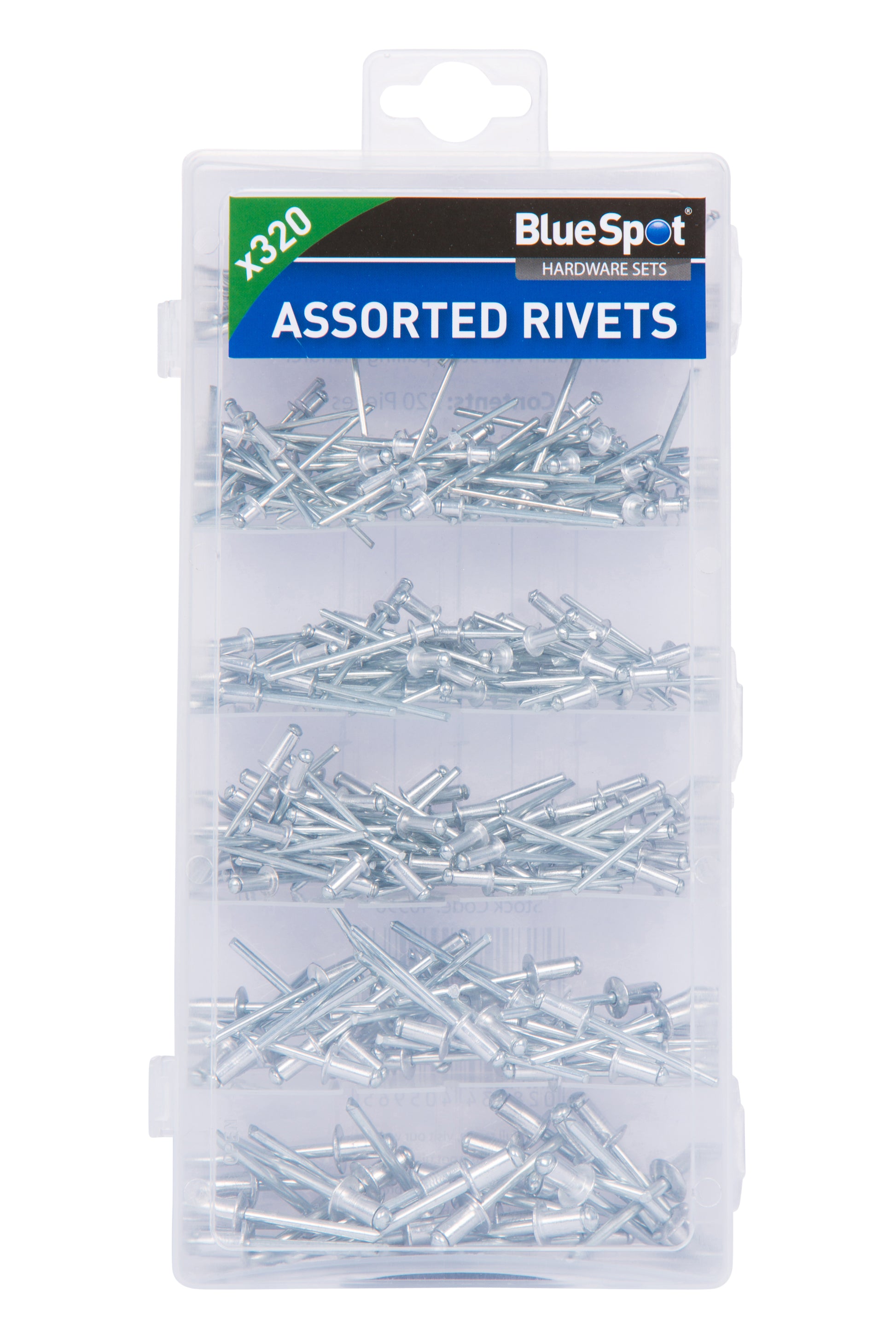 BlueSpot 320 PCE Assorted Blind Rivet Set (5.5mm - 8mm) 40596