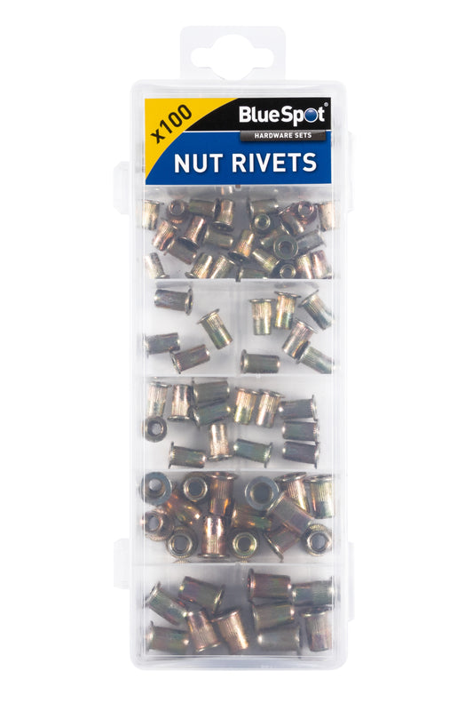 BlueSpot 100 PCE Nut Rivets (M3 - M6) 40602