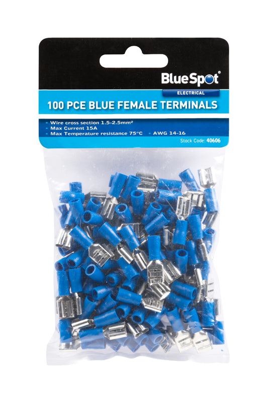 BlueSpot 100 PCE Blue Female Terminals 40606