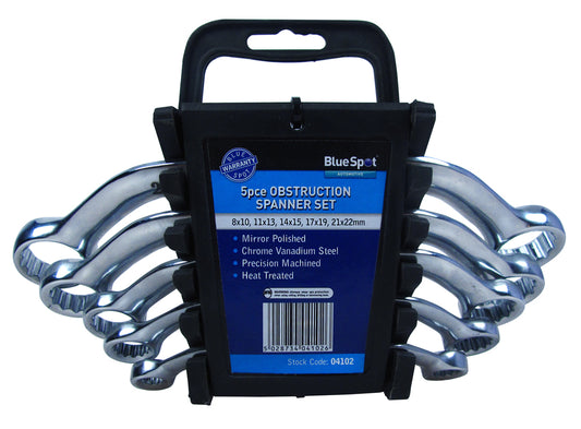 BlueSpot 5 PCE Metric Obstruction Spanner Set (8-22mm) 04102