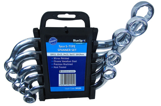 BlueSpot 5 PCE Metric S Type Spanner Set (10-19mm) 04104