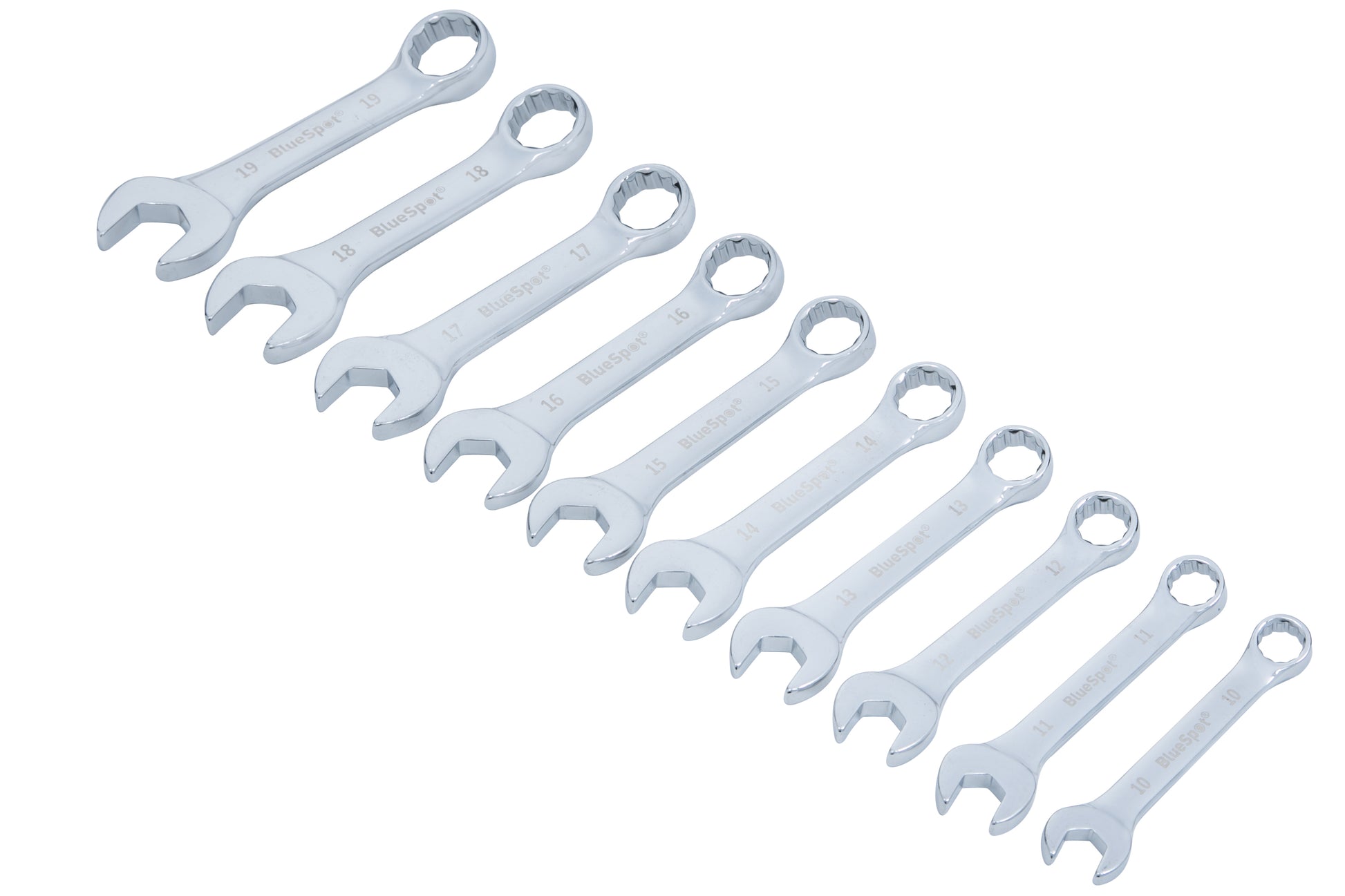 BlueSpot 10 PCE Metric Stubby Spanner Set (10-19mm) 04110