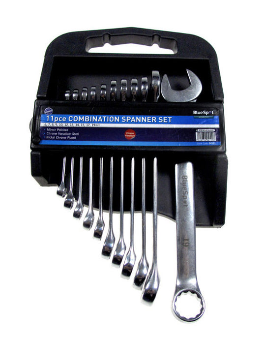 BlueSpot 11 PCE Metric Combination Spanner Set (6-19mm) 04111