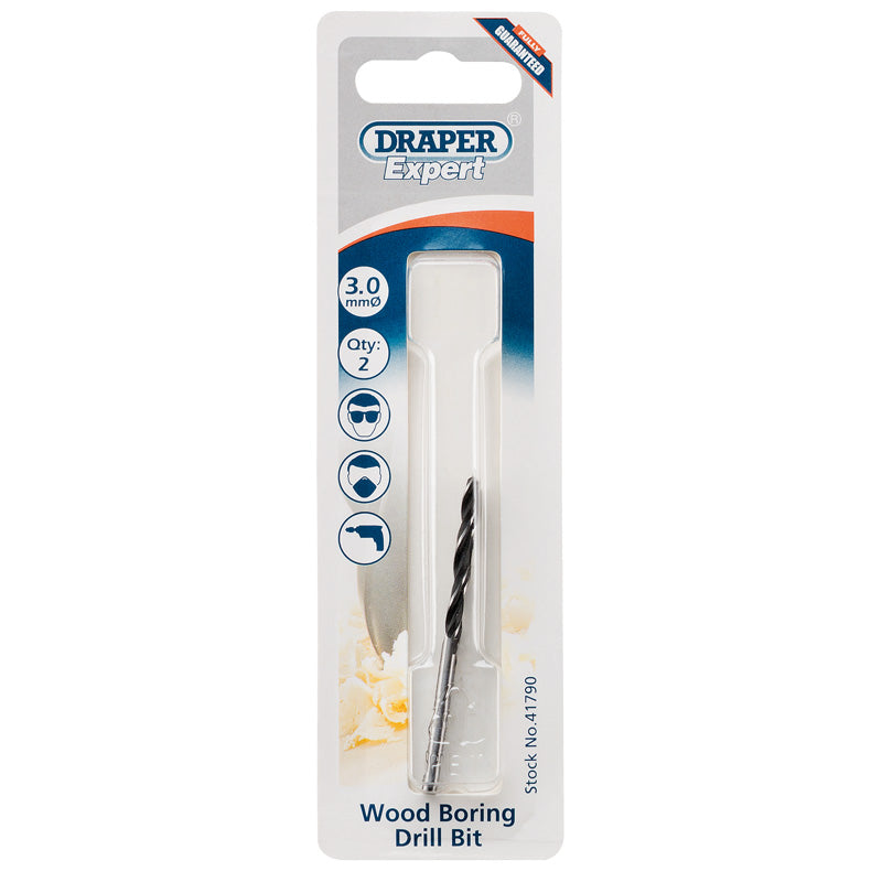 Draper Wood Drill Bit, 3mm (Pack of 2) DRA-41790