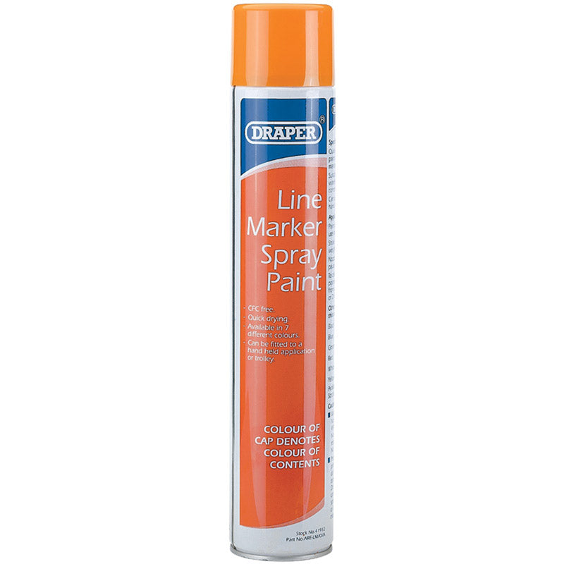 Draper Line Marker Spray Paint, 750ml, Orange DRA-41912