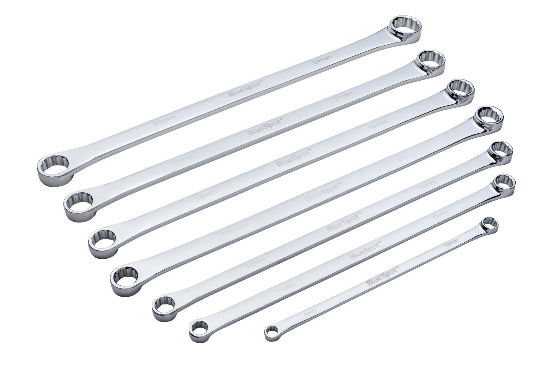 BlueSpot 7 PCE Extra Long Ring Spanner Set (8-24mm) 04305