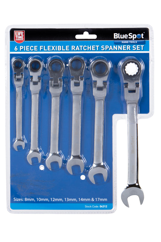 BlueSpot 6 PCE Flexible Ratchet Spanner Set (8-17mm) 04312