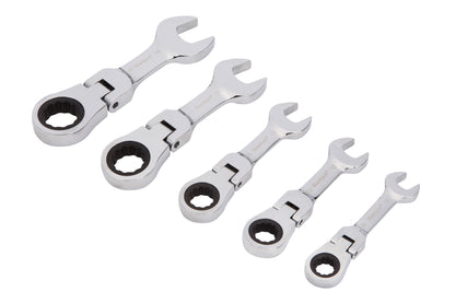 BlueSpot 5 PCE Flexible Stubby Ratchet Spanner Set (10-19mm) 04314