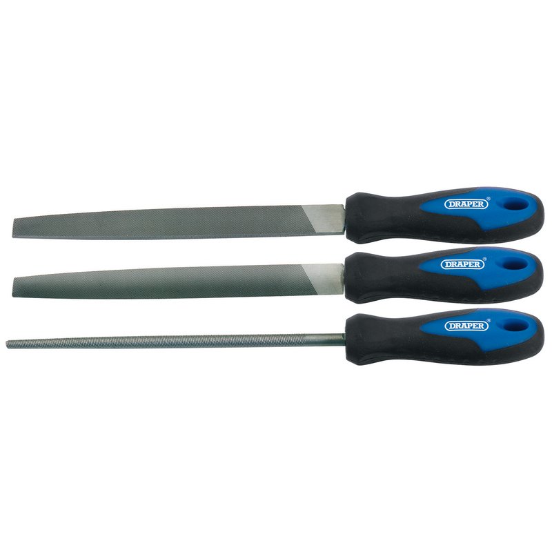 Draper Soft Grip Engineer's File Set, 200mm (3 Piece) DRA-44963