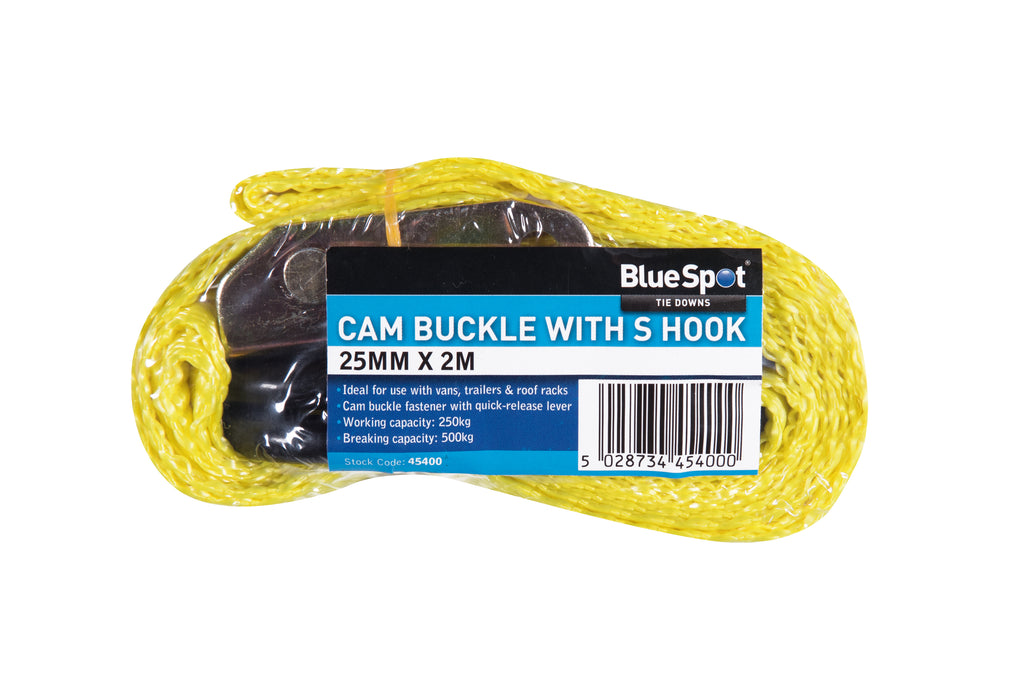 BlueSpot S Hook Cam Buckle (25mm x 2m/6ft) 45400