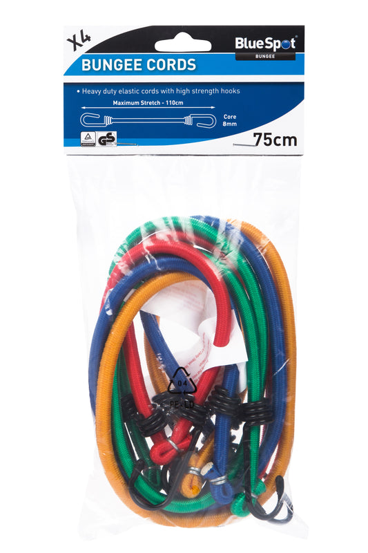 BlueSpot 4 PCE 75CM Bungee Cords 45450