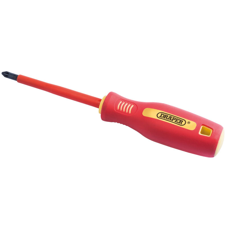 Draper Fully Insulated Soft Grip PZ TYPE Screwdriver, No.2 x 100mm DRA-46534