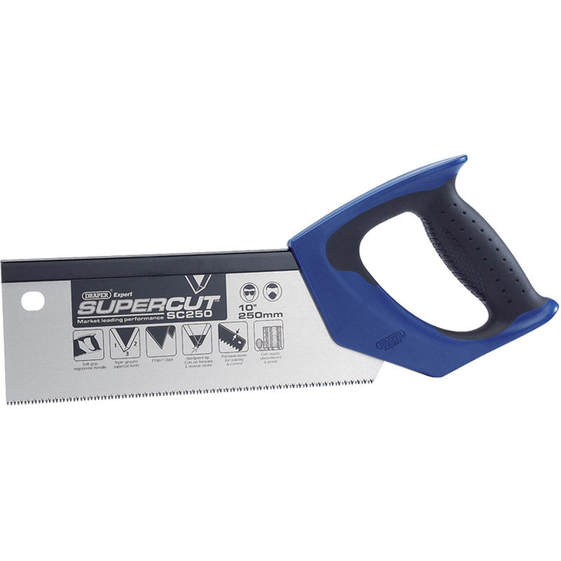 Draper Supercut® ; Soft Grip Hardpoint Tenon Saw, 250mm/10", 11tpi/12ppi DRA-49281