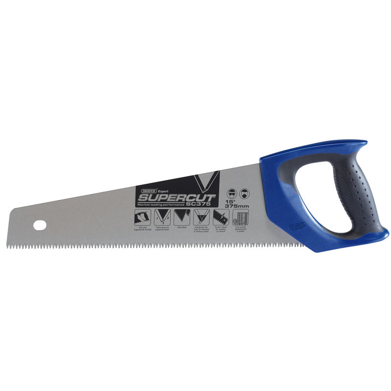 Draper Supercut® ; Soft Grip Hardpoint Tool Box Handsaw, 375mm/15", 7tpi/8ppi DRA-49292