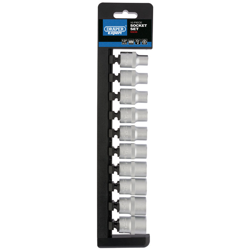 Draper Metric Socket Set, 1/2" Sq. Dr. (10 Piece) DRA-50236