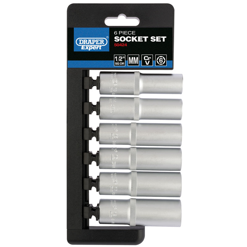 Draper Metric Deep Socket Set, 1/2" Sq. Dr. (6 Piece) DRA-50424