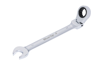 BlueSpot 17mm Chrome Vanadium Ratchet Spanner Flexible Head (180°) 05113