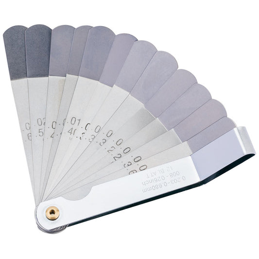 Draper 12 Blade Metric and Imperial Angled Tappet Gauge DRA-51729